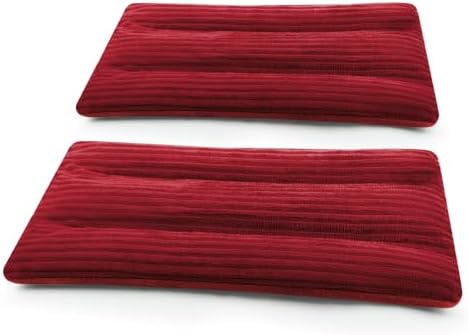 Microwave Heating Pad 6 x 12 Heating Pad Mini Microwave, Microwave Bean Bag Heating Pad for Neck and Shoulders, Moist Heat Pack Pillow Warm Compress for Knee, Joints, Abdomen (Wine Red) - 2 Pack