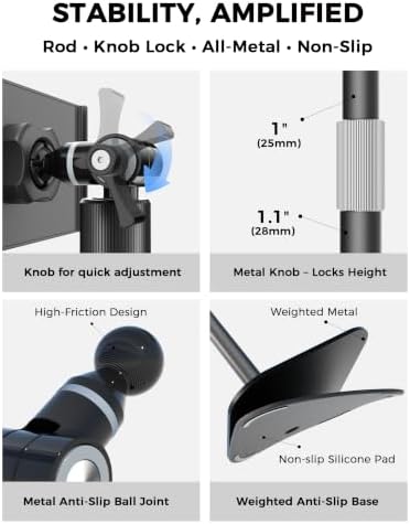 Portable Monitor Stand for 15.6", Height Adjustable TabStand for Desk