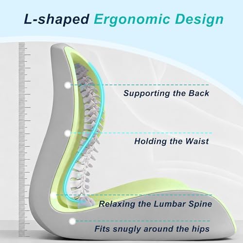 Seat Cushion for Office Chair, Ergonomic Cushion with Lumbar Support Pillow