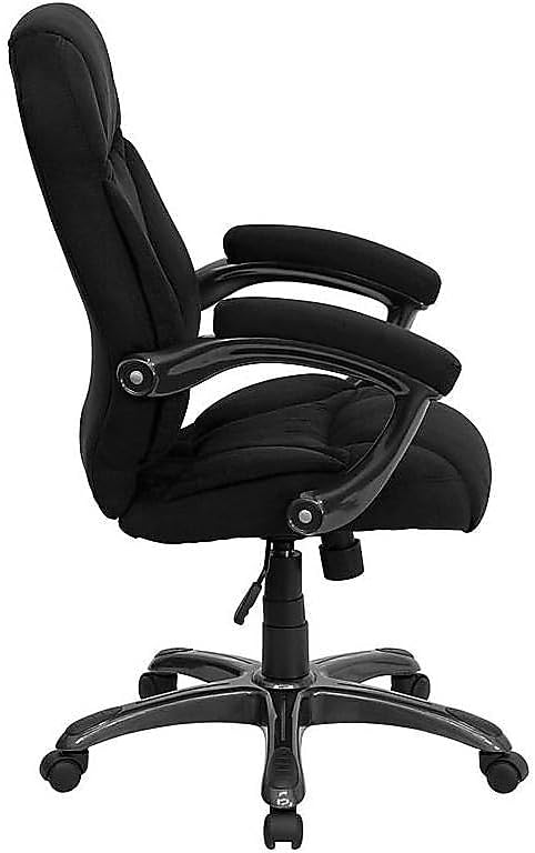 Flash Furniture Jessie High Back Black Microfiber Contemporary Executive Swivel Ergonomic Office Chair with Arms