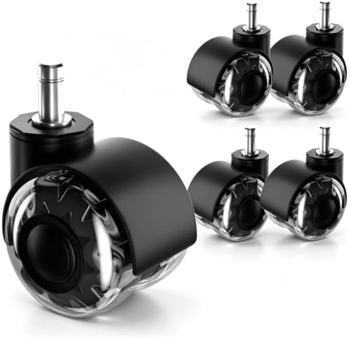 Office Chair Wheels 2" Roller Blade Rubber Chair Casters Replacement