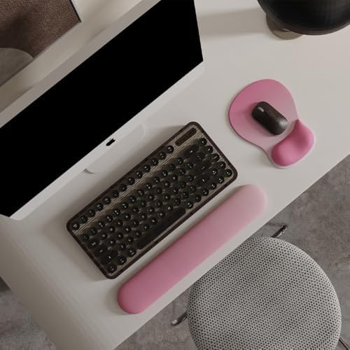 ErgoComfort Gel Wrist Rest Mouse Pad-Ergonomic Office Mousepad with Wrist Support-Non-Slip, Design Desk Accessories Mat for Home&Game Decor (06Rose Quartz)