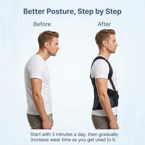 Back Brace Posture Corrector for Men, Adjustable Back Support Brace