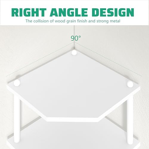 Corner Shelf Stand for Desk - 90° Corner Design to Free Up Desktop