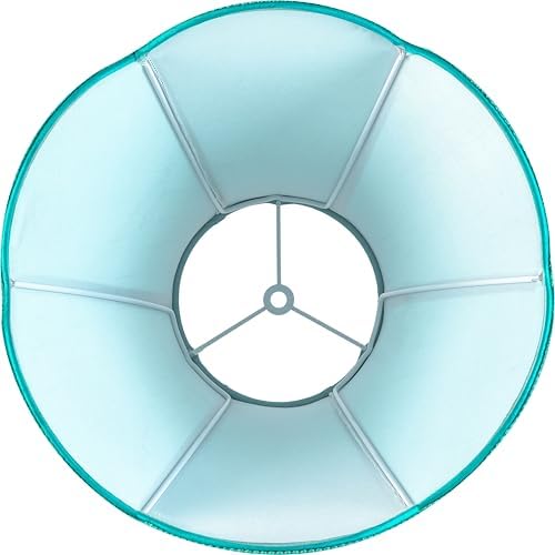 GO&SO Lamp Shades 1Pc,6" x 13" x 10.6",Scalloped Lamp Shade,Teal Petals