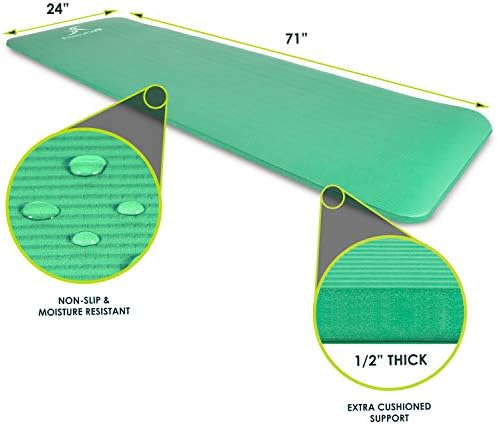 ProsourceFit Extra Thick Yoga and Pilates Mat, 71-inch Long High Density Exercise Mat with Comfort Foam and Carrying Strap