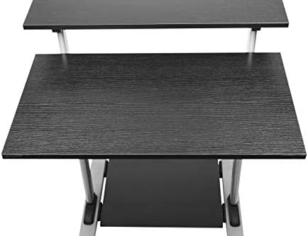 TechOrbits Rolling Desk for Laptop - Standing or Sitting Mobile Computer Cart with Wheels, Adjustable Height & 27.5-inch Surface - Portable Home Office Workstation - Black﻿