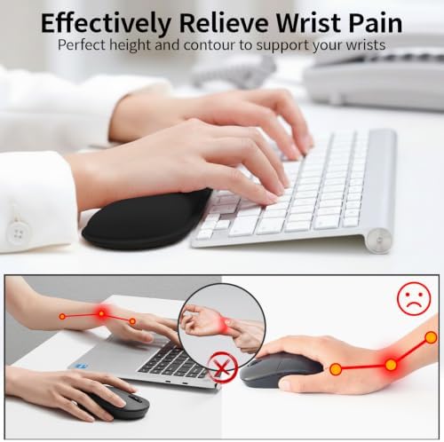 Bloss 2 Black Wrist Rest for Mouse & Keyboard, Ergonomic Wrist Support