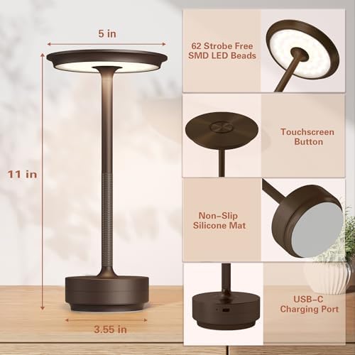 Cordless Table Lamp,USB Portable Rechargeable 5000mAh