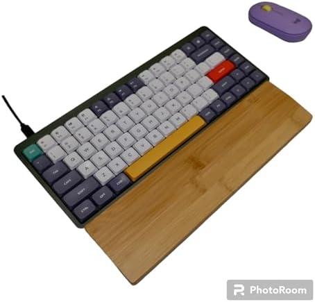 Kothar Wooden/Bamboo Keyboard Wrist Rest - Ergonomic Design, Comfortable Support for Mechanical Keyboards, Office & Gaming Use (Compact, Natural)