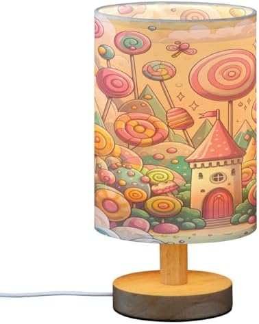 ALAZA Sweet Candy Lollipop Magic Decor Bedside Table Lamp with USB Port for Bedroom Nightstand Office Desk LED Bulb Included
