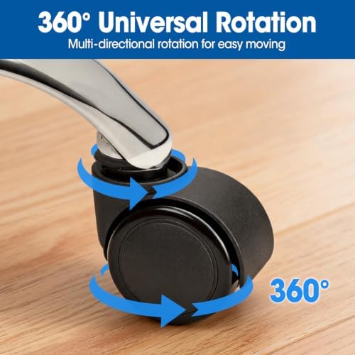 2 Inch Office Chair Wheels, Premium Set of 5 Roller Wheels Heavy Duty Casters, Chair Wheels Replacement for Most Floors, Easy to Install (Not for IKEA)