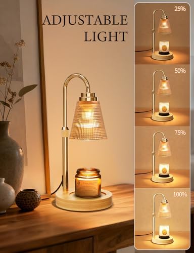 Candle Warmer Lamp with Timer Dimmable, Lamp Candle Warmer Birthday Gifts for Women, Black Adjustable Wax Melter Warmer for Jar Candles, House Warming Gift Home Decor