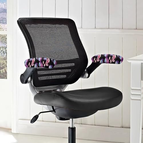 Office Chair Armrest Slipcovers Covers 2Pcs/Set Butterfly Cherry Blossom Print Soft Stretchy Computer Chair Arm Rest Cover Universal Fits Rotating Desk Gaming Chairs, Home Decor