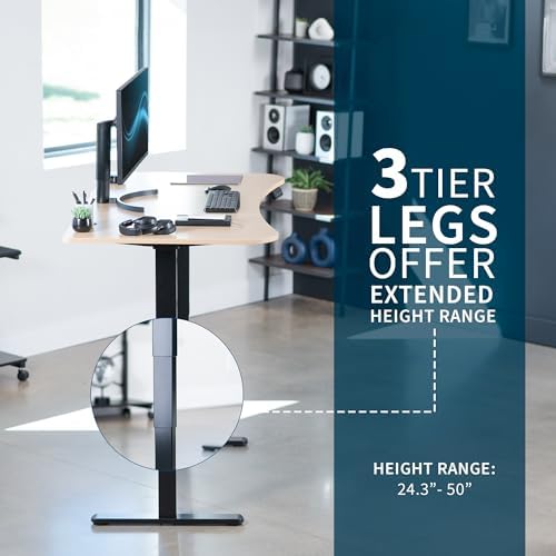 VIVO Light Wood 63 x 32 in Standing Desk, DESK-KIT-2B1C