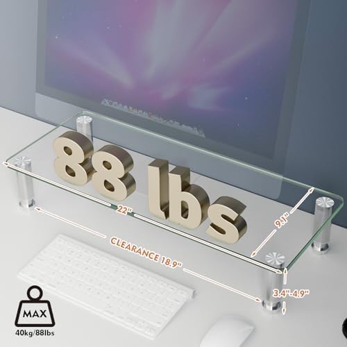2 Pack Computer Monitor Riser with Height Adjustable Multi Media Desktop Stand for Flat Screen LCD LED TV, Laptop/Notebook/Xbox One,HD01T-201