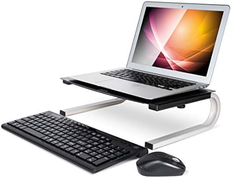 Allsop Redmond Monitor Stand, Holds 40 lbs with Keyboard Storage Space - Black (29248)