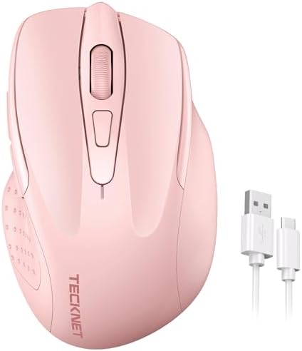 TECKNET Wireless Mouse Rechargeable, 2.4G Computer Mice with USB-A Receiver