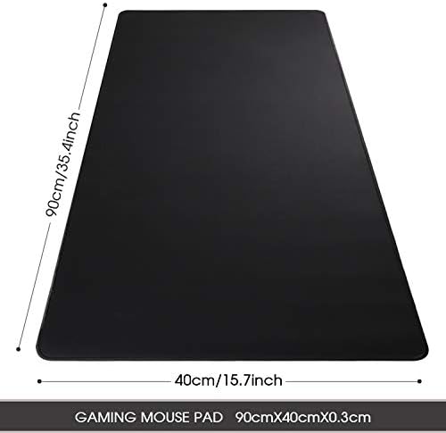 Gaming Mouse Mat/Mouse Pad 35.4x15.7x0.12Inch | XXL Mouse pad | Table mat/Large Size | Improved Precision and Speed | Rubber Base for Stable Grip on Smooth Surfaces Non-Slip (90x40 Black004)