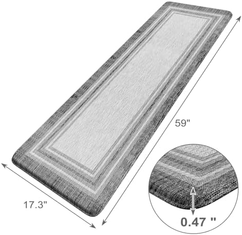 KIMODE Anti Fatigue Kitchen Mat, Cushioned Farmhouse Kitchen Runner Rug,
