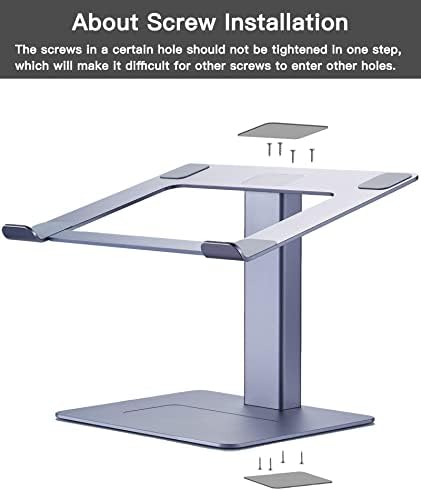 Adjustable Laptop Stand for Desk, DJ Laptop Stand Adjustable Height, Laptop Raised Stand for Standing & Sitting Mode, Tall, Strong and Airflow Even Laptop Riser for 17 inch（Gray）
