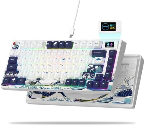 Womier SK80 75% Keyboard with Color Multimedia Display Gaming Keyboard