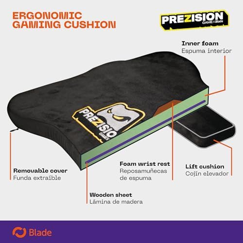 BLADE Ergonomic Cushion for Gaming, Multi-Purpose, Comfortable Armrest for Chair and Sofa, Correct Posture for Gaming, Telework, Desk Pad Controller/Laptop