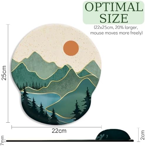 LIMKRIAN Ergonomic Mouse Pad with Wrist Rest, Sunrise Mountain Desk Decor