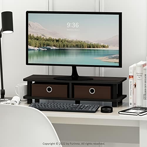 Furinno TURN-N-TUBE Toolless Monitor Stand Riser, Monitor Riser, Espresso