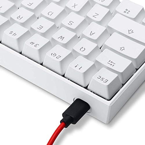 Mechanical Gaming Keyboard 60% True RGB Backlit - Wired/Wireless Bluetooth 5.0 PBT Type-c Up to 8 Hours Extended Battery Life, Full Keys Programmable (Gateron Brown, White)