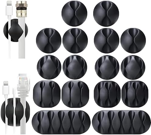 16PCS Cable Clips, Self Adhesive Cord Holder Organizer Wire Management