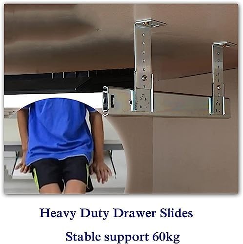 Drawer Slides Telescopic Slides for Piano All Metal Ball Bearing Keyboard Slide Under Desk Keyboard Tray Sliding Rails for Drawer/Shelf(350mm(14 inch)), 631013