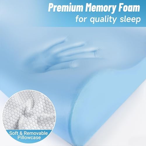 Neck Pillow for Sleeping, Ergonomic Cervical Bed Pillow, Grey Queen Size