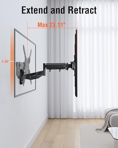 ELIVED Height Adjustable TV Mount for Most 26-55 Inch tvs, Holds 11-66 lbs, Spring Arm Full Motion Swivel Tilt Articulating TV Wall Mount Bracket, Max VESA 400x400mm