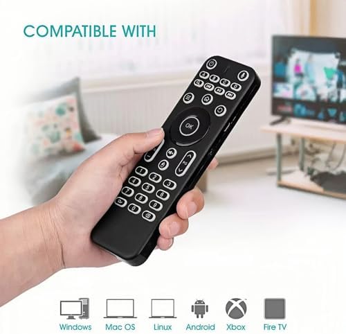 7 Color Backlit LED MX3 Pro Mini Keyboard Fly Remote Mouse,Android TV Remote Control,IR Learning Mini Wireless Keyboard for Android TV Box.HTPC.IPTV,Networked Set-top Box,Mini PC(Battery not Included)