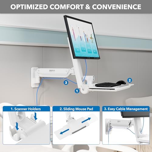 Mount-It! MedHub Wall-Mounted Medical Workstation