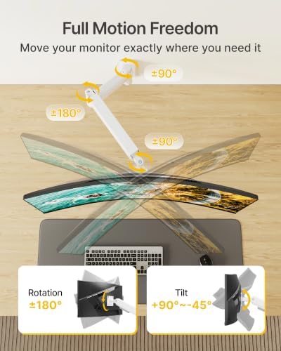 monTEK Heavy Duty Monitor Wall Mount for 17-45" Screens, Holds 35 Lbs