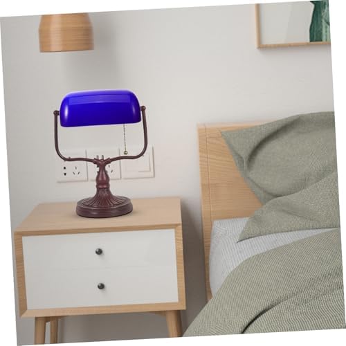 Blue Glass Bankers Lamp Shade Replacement Vintage Desk Lamp Shade for Table Bedside and Reading Light 8.74 X 5.31 X 2.95 in 1 pc