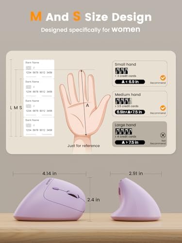 SABLUTE MAM3 Ergonomic Mouse, Vertical Mouse for Small and Medium Hands