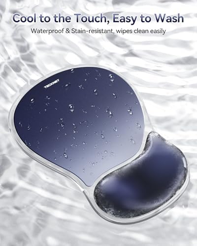 TECKNET Gel Mousepad with Wrist Rest, Ergonomic Mouse Pad, Dark Blue