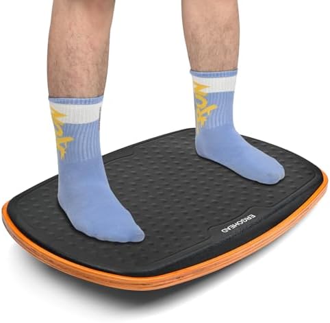 Office Standing Desk Anti Fatigue Mat Wooden Wobble Balance Board Stability Rocker Ergonomically Engineered for Stand Up Desks Desk Riser Workstation