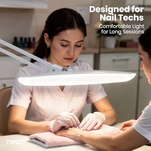 Neatfi LED Desk Lamp, 2200 Lumens, 24W, 20-Inch Wide Head (White)