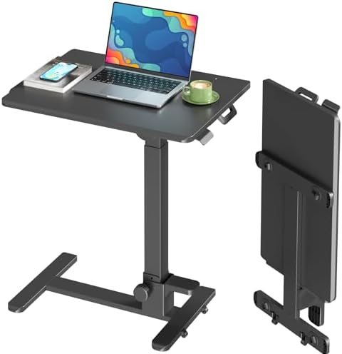 27" Portable Mobile Standing Desk, No-Assembly Needed, Black