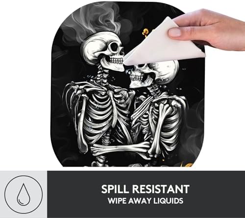 Small Mouse Pad，Mini Mouse Pad 6 x 7 Inch，for Laptop Keyboard Tray Wireless Mouse Home Office Travel，with Non-Slip Rubber Base, Waterproof Mouse Mat，Skull with Crown