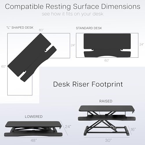 VIVO Rustic Vintage Brown 48 in Standing Desk Converter, DESK-V048KN