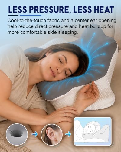 Cervical Pillow for Neck Pain Relief Ergonomic Contour Memory Foam Support