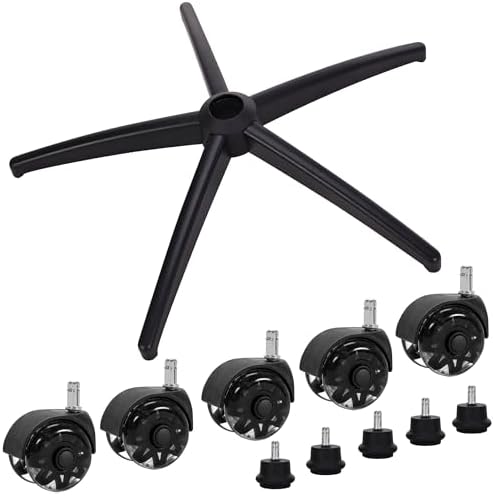 Office Gaming Chair Metal Base Replacement Part with 5 Wheels 5 Bell Glides