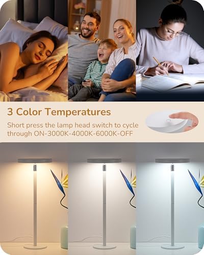 EDISHINE LED Desk Lamp, Table Lamp with High CRI 90+, 2 Adjustable Height