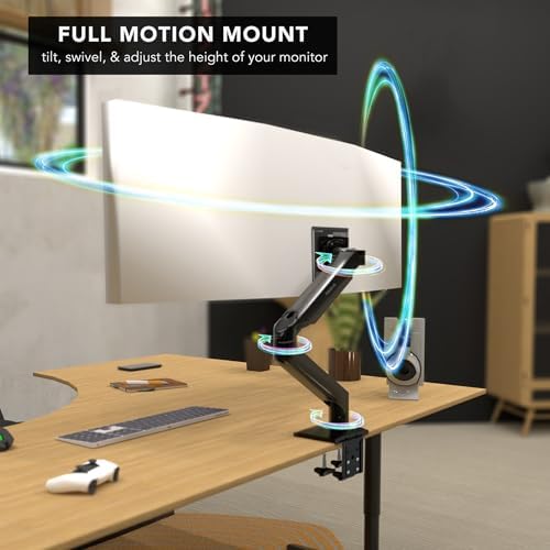 Mount-It! Heavy Duty Monitor Arm & Mount, Ultrawide 49 in Curved, 55 lb