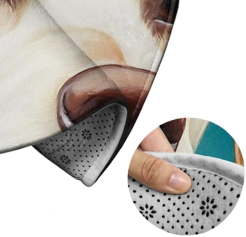 Women's Large Home Decor Mat, Soft Round Yoga Carpet, Non Slip Machine Washable Home Office Circle Rug Retriever Dog